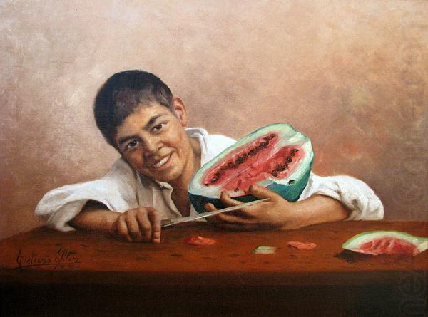 Estevao Silva Boy with a watermelon china oil painting image